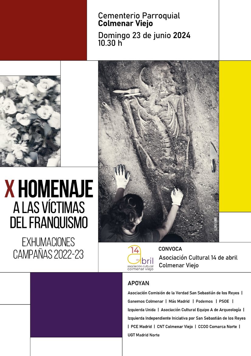 Domingo 23 de junio, a las 10:30h, Homenaje a los fusilados en las tapias del cementerio parroquial de Colmenar Viejo